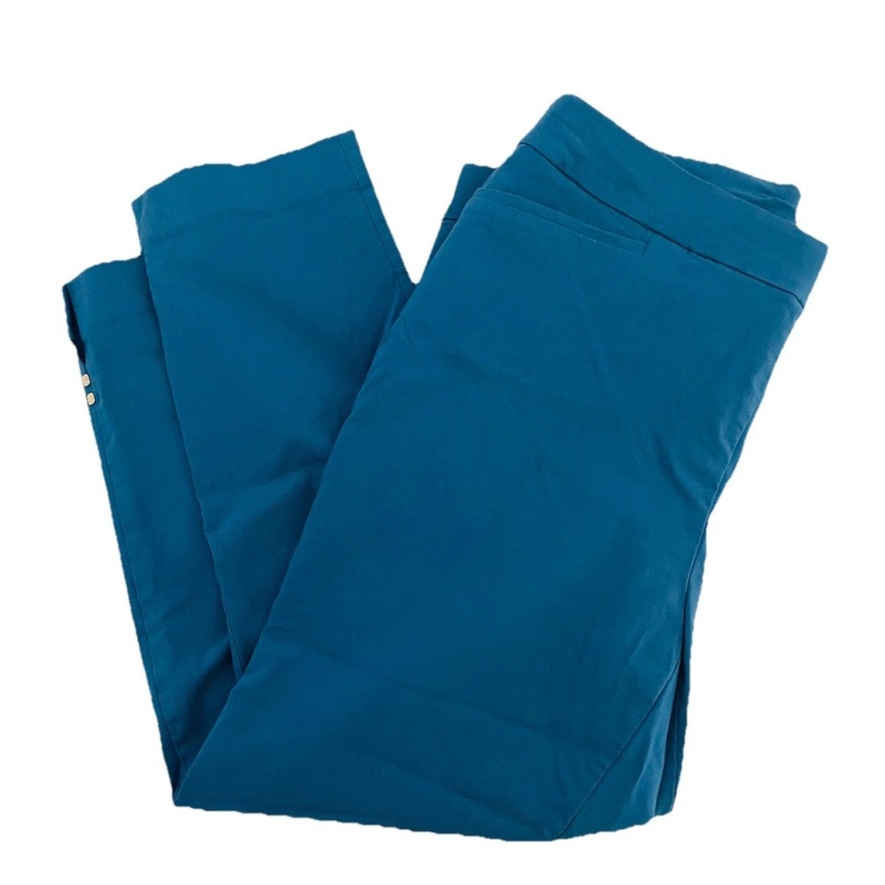 Chicos So Slimming Pants Womens 3R 16R Slim Leg Blue Cotton Rayon Stretch